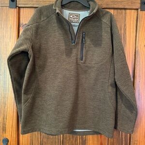 Drake Brown Zip Up Sweater Textured Knit